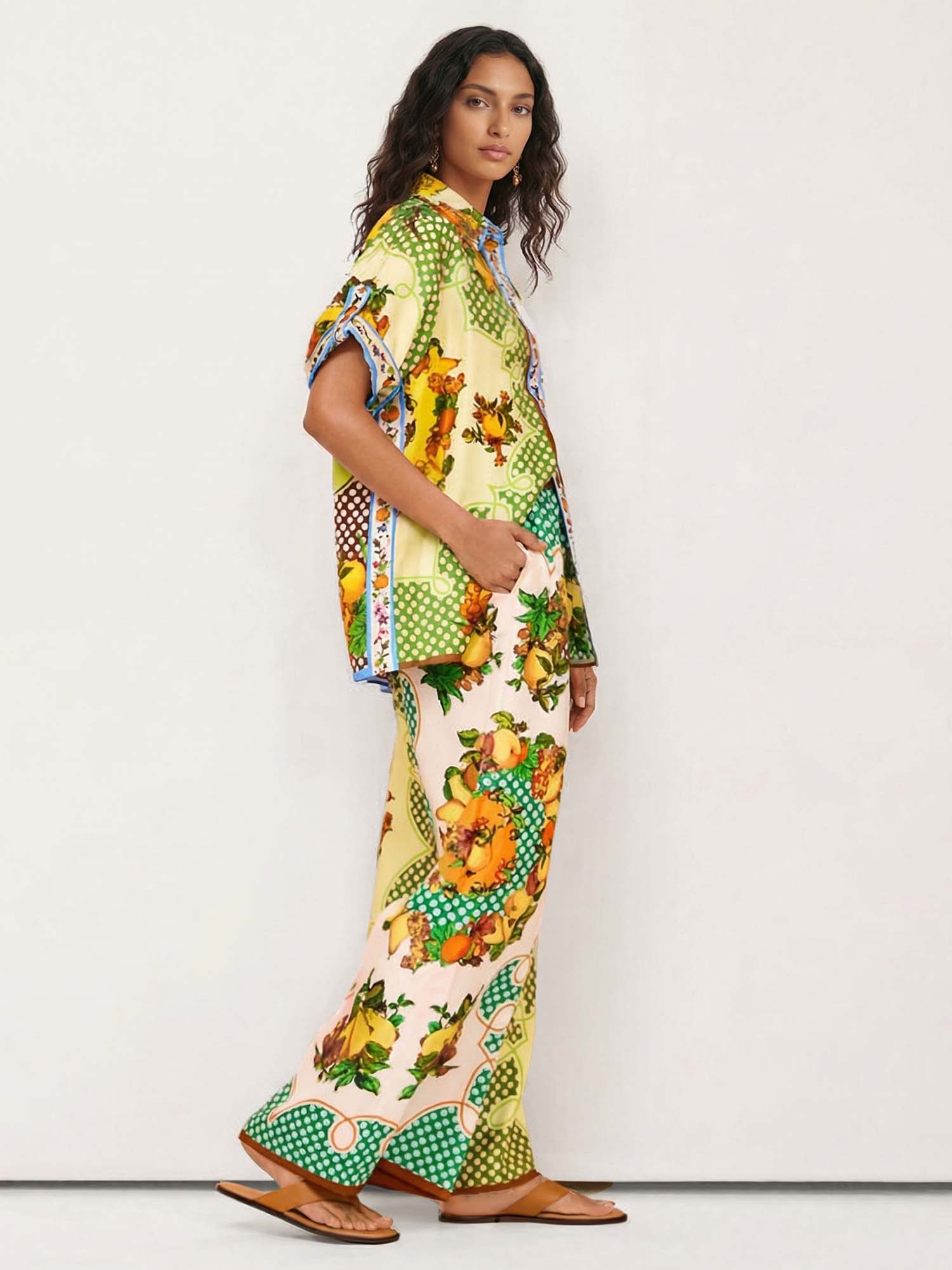 Multicolored Retro Graffiti Lemon Pants