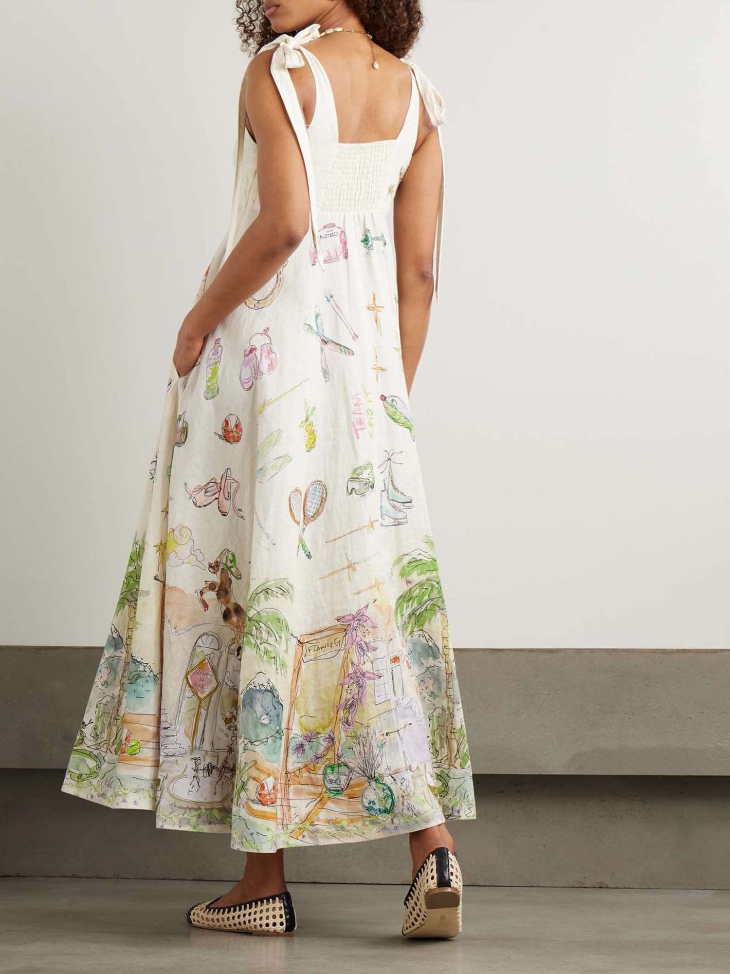 Elegant Sandal Dresses in Cream Color with Delicate Straps