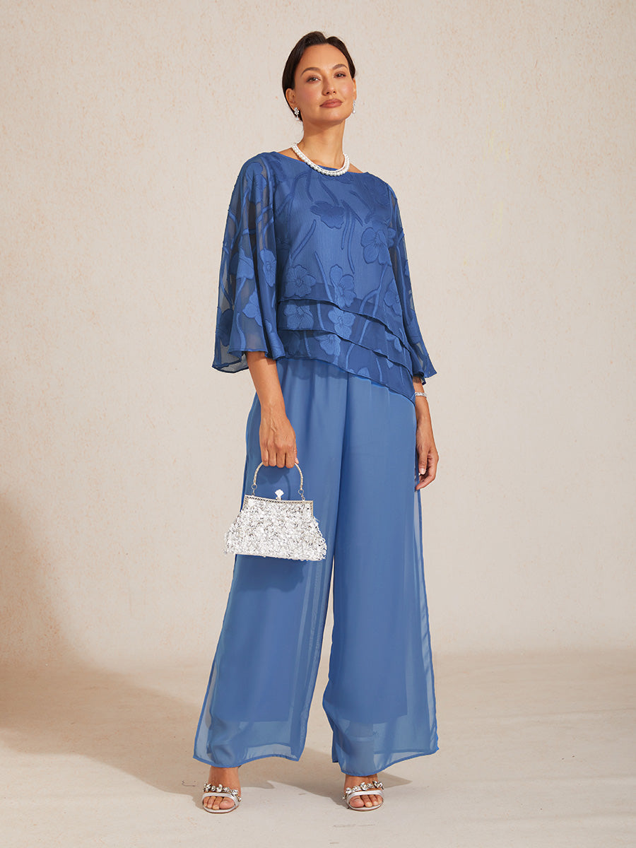 Silk Layered Blouse with Flowers