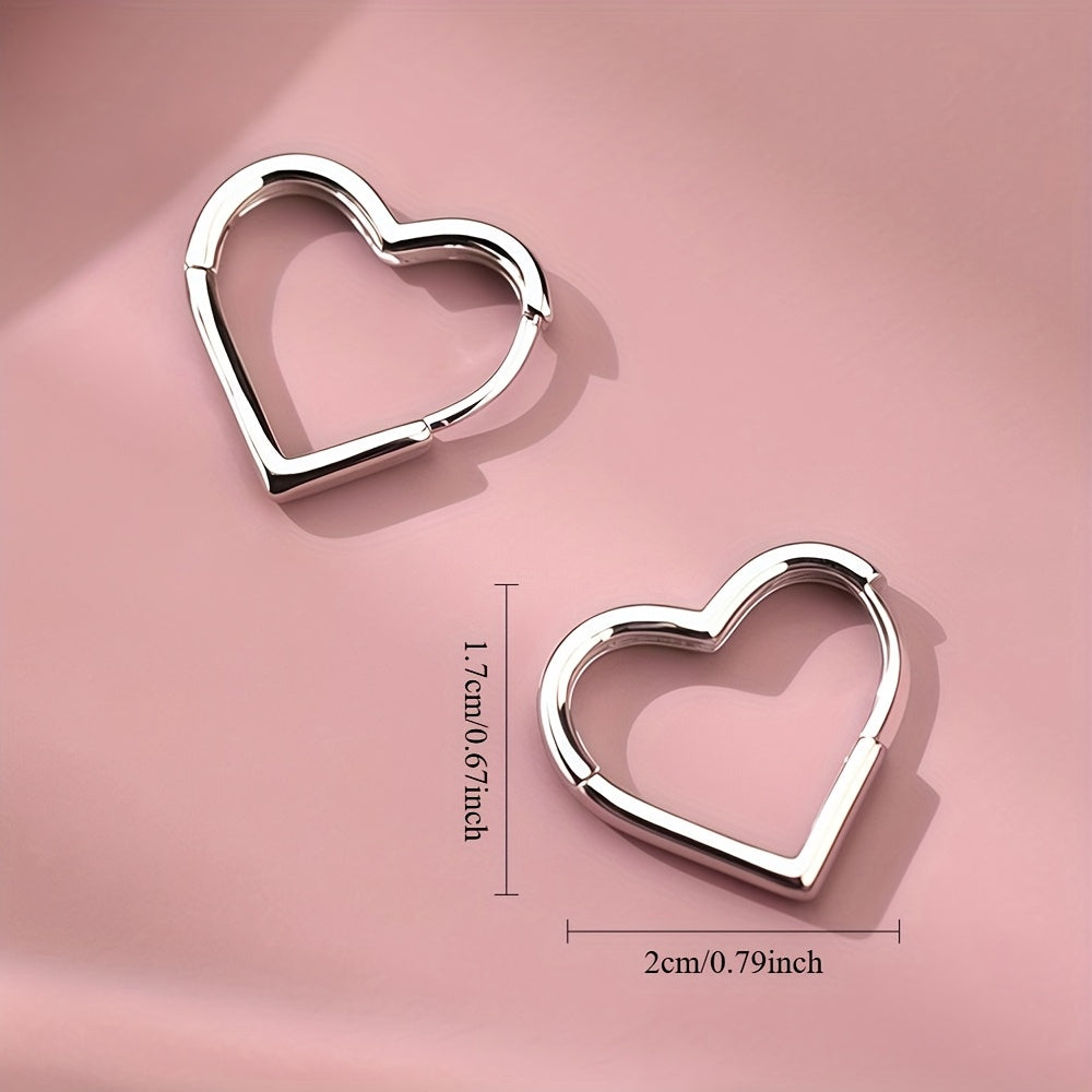 Gold Heart-Shaped Earrings Made of Stainless Steel
