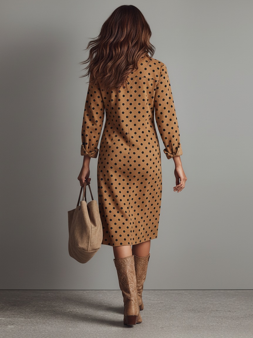 Midi Dress with Polka Dot Pants for Women Model MDA2622I3Y