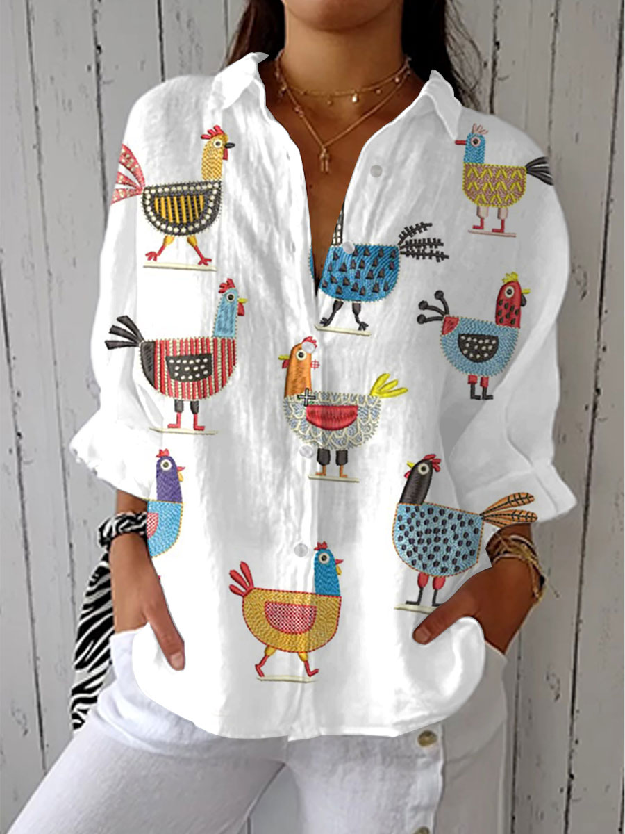 Ingrid | Playful Chicken Shirt