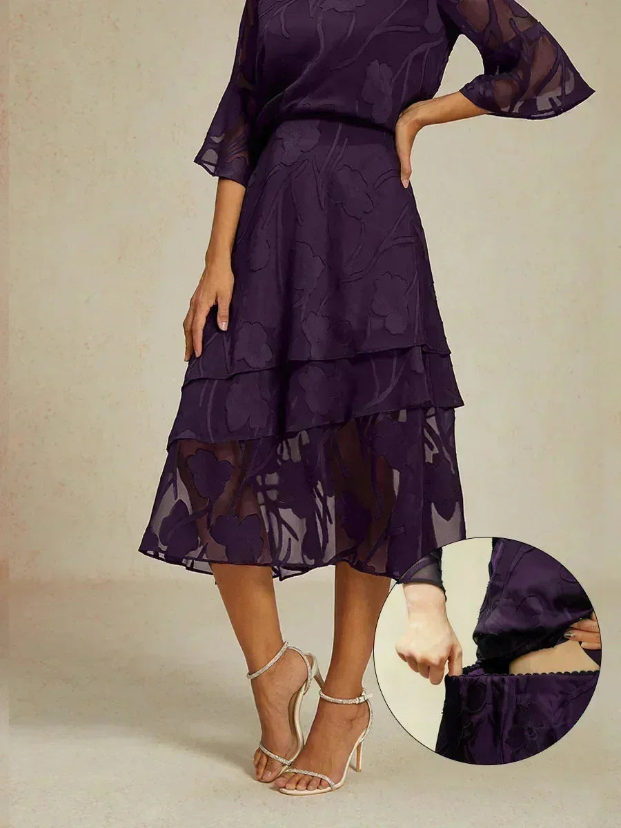 Midi Skirt in Floral Chiffon