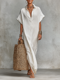 Minimalist Shirt Maxi Dress for Women MDZ0678A4Y