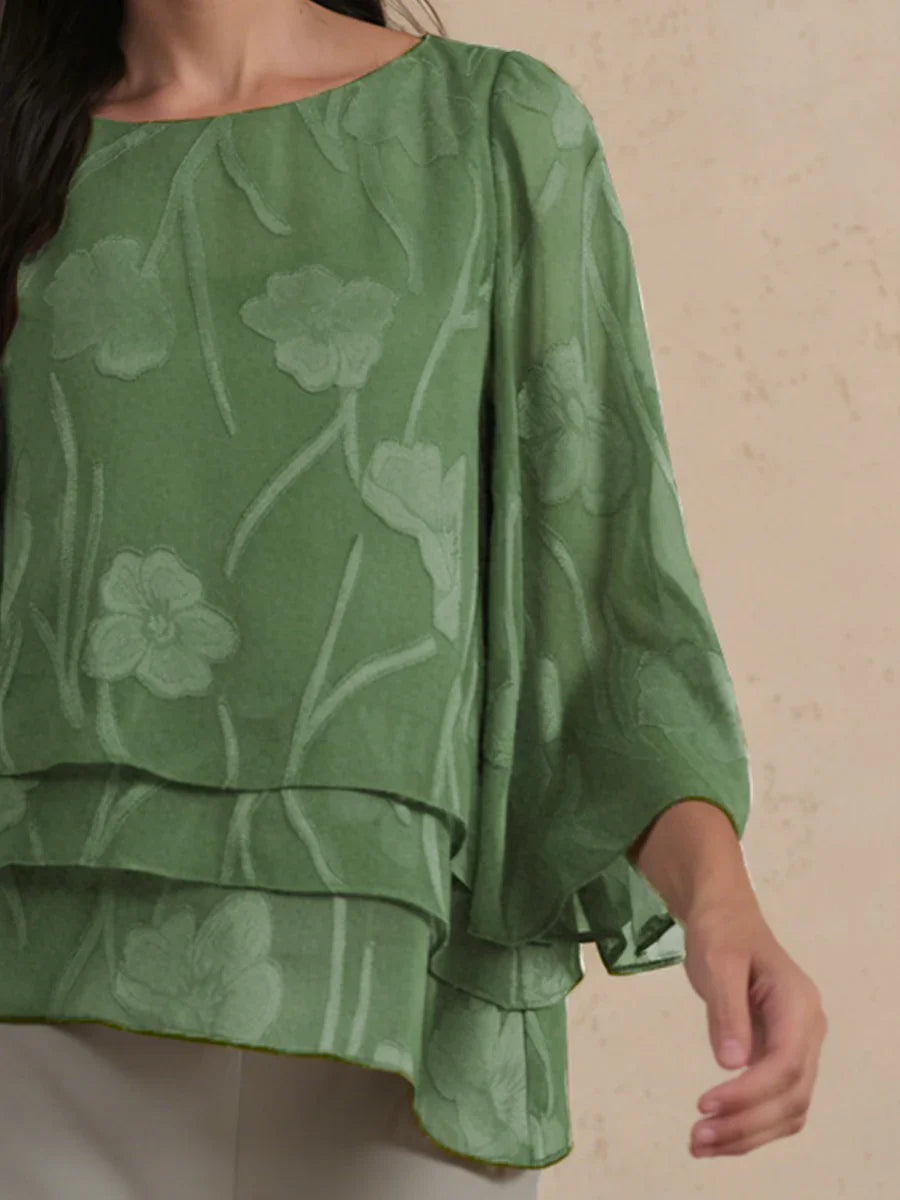 Floral Silk Layered Shirt