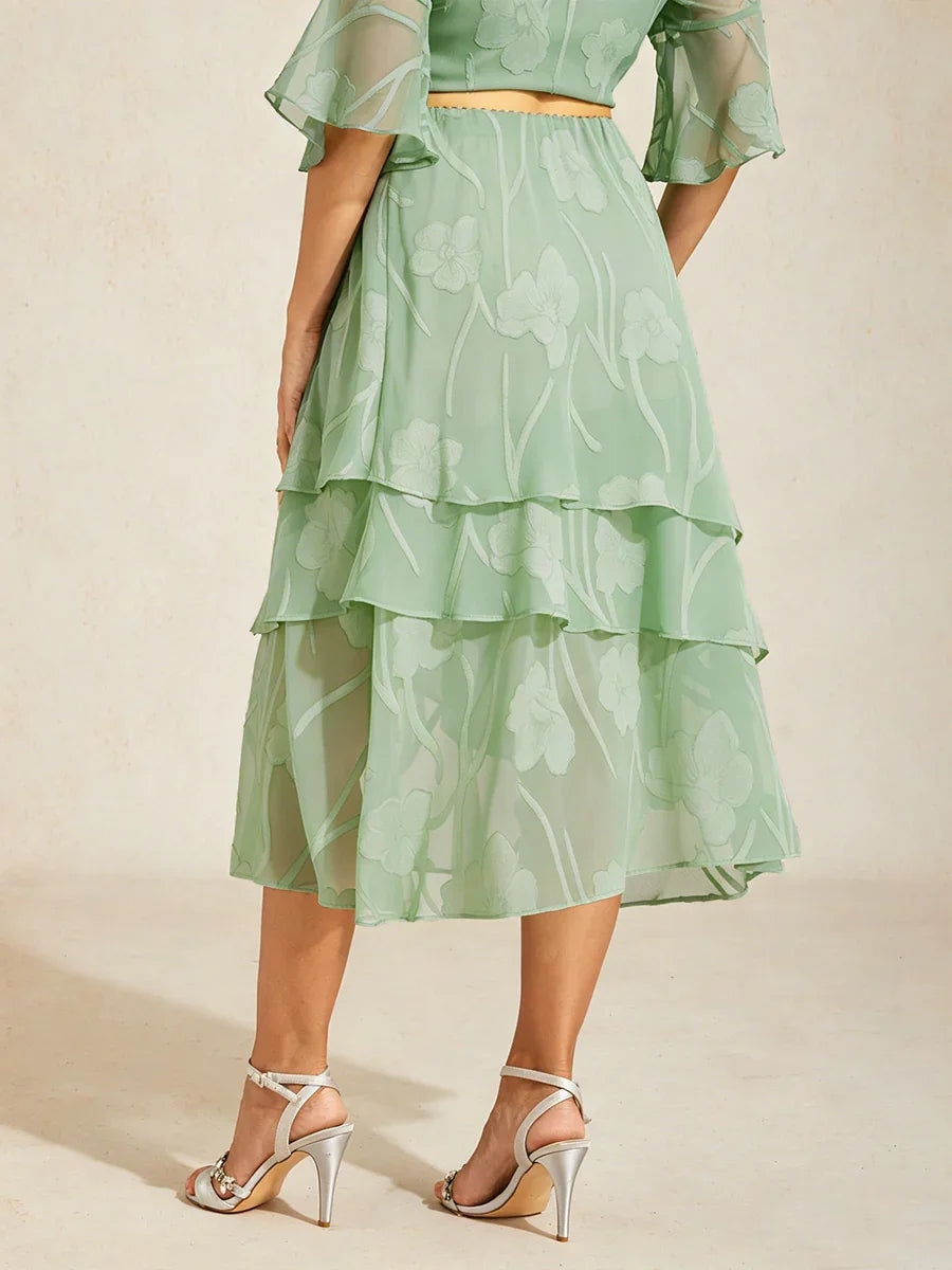 Midi Skirt in Floral Chiffon
