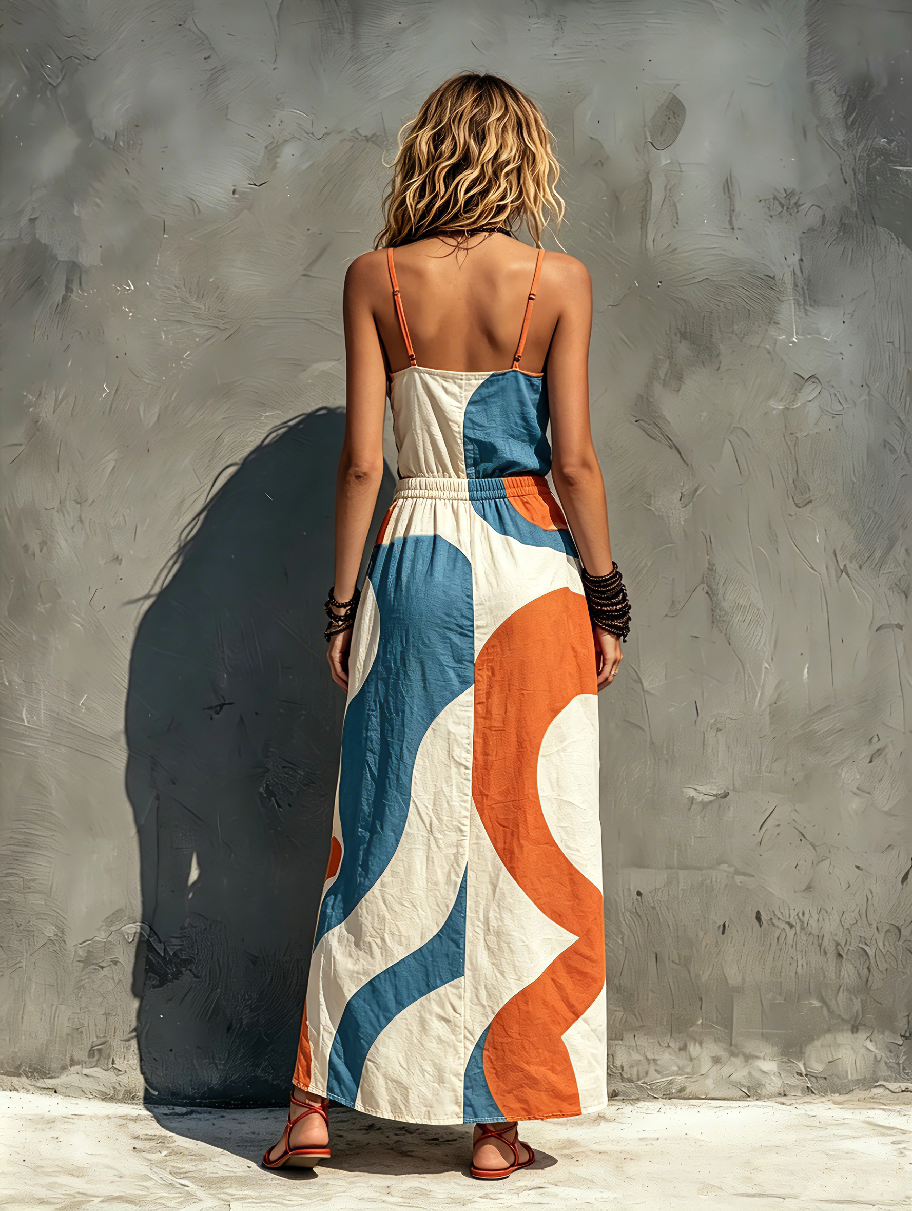 Lightweight Printed Maxi Dress for Women with Spaghetti Straps MDZ0991F2LXY