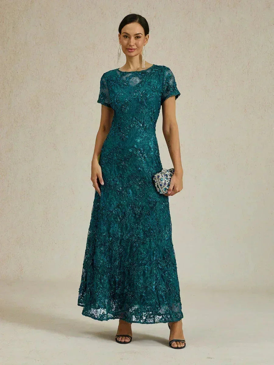 A-Line Lace Dresses with Sequin Embellishments
