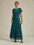 A-Line Lace Dresses with Sequin Embellishments
