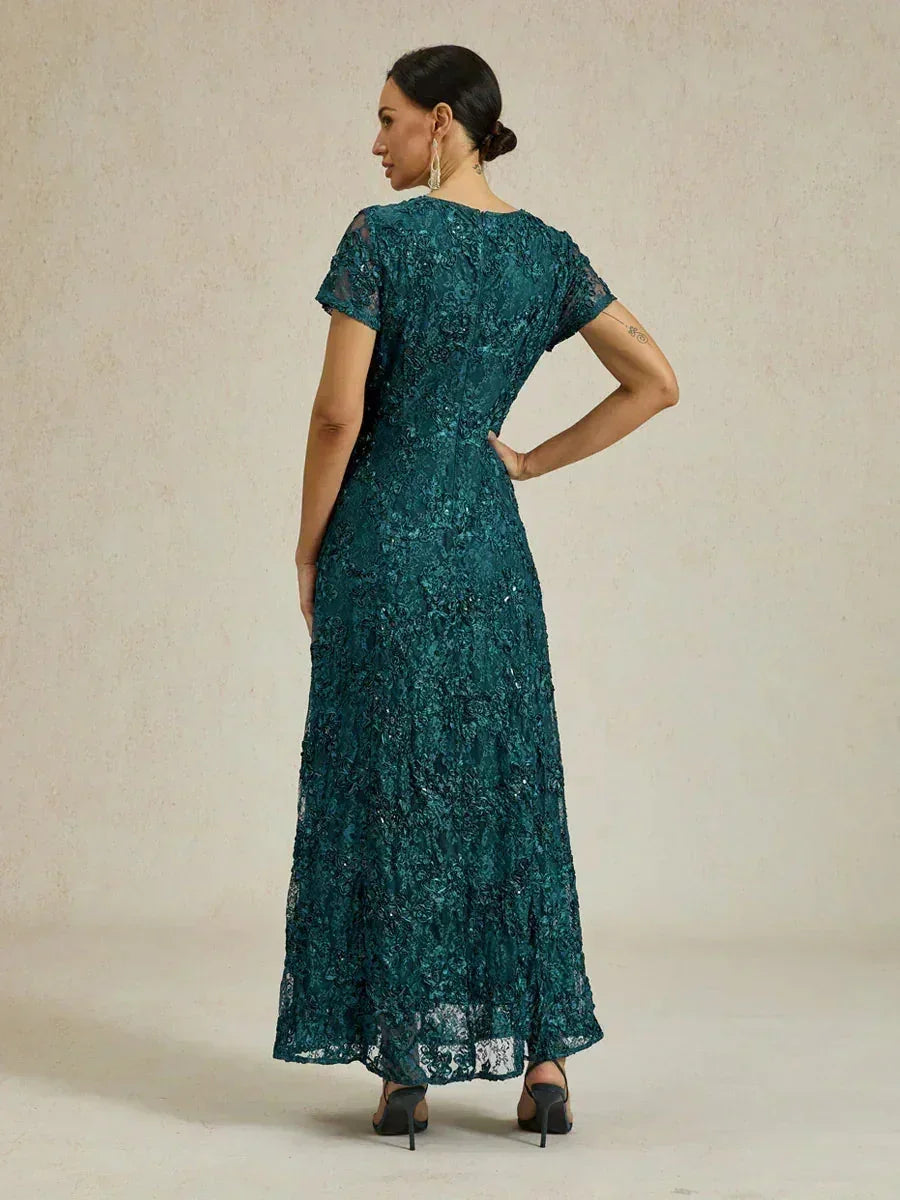 A-Line Lace Dresses with Sequin Embellishments
