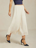 Straight Short Pants with Chiffon Layer