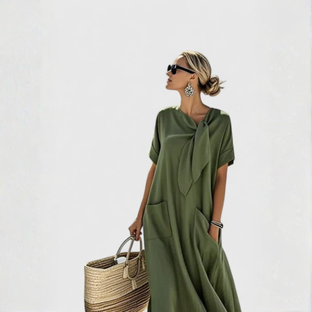 Alisa | Mini Dress with Tie Collar for Women