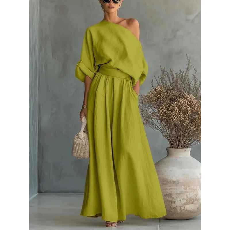 Lisa | Soft Off-Shoulder Top and Fitted Pants Set