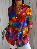 Anita | Artistic and Colorful Button-Up Blouse