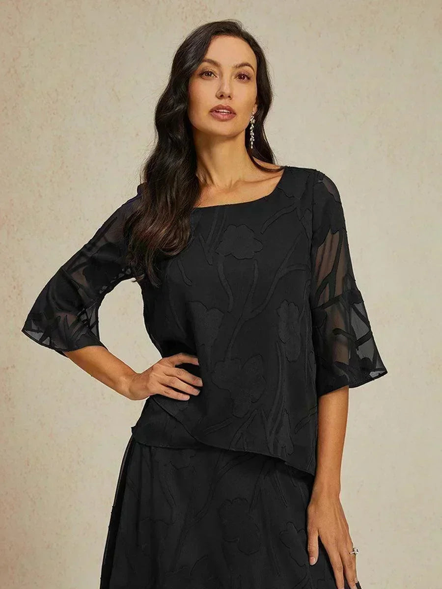 Silk Shirt with Asymmetrical Hem