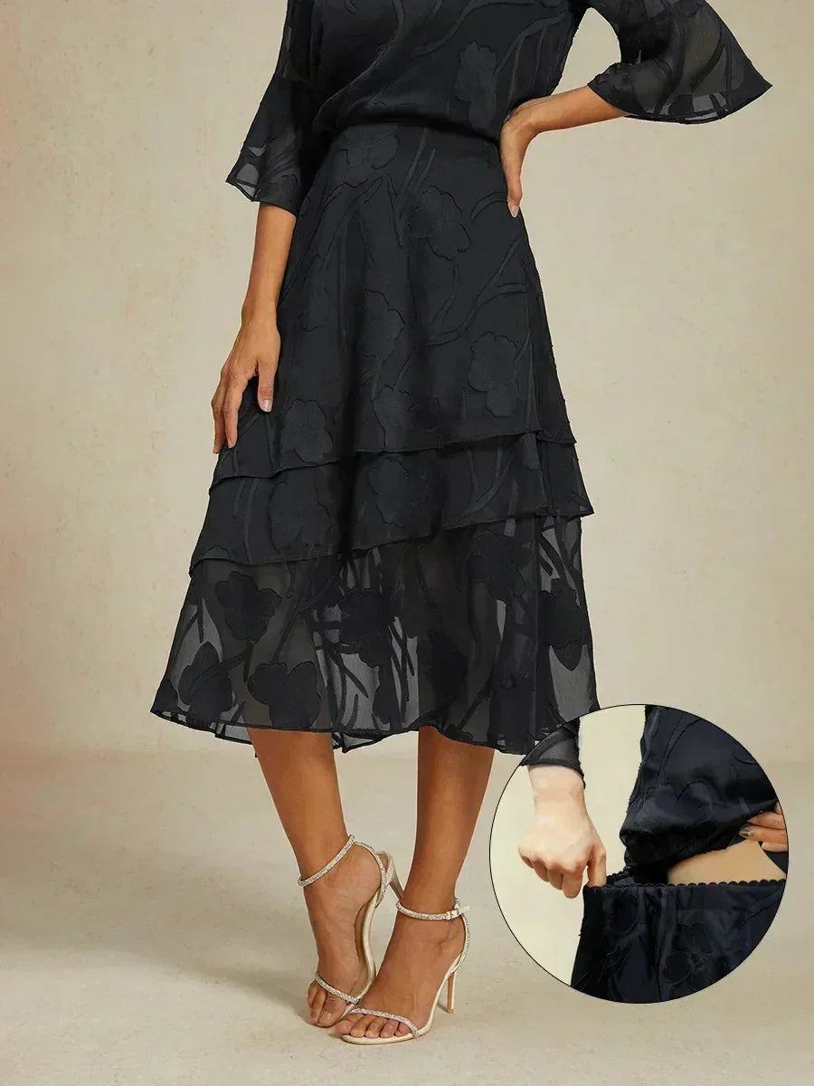 Midi Skirt in Floral Chiffon