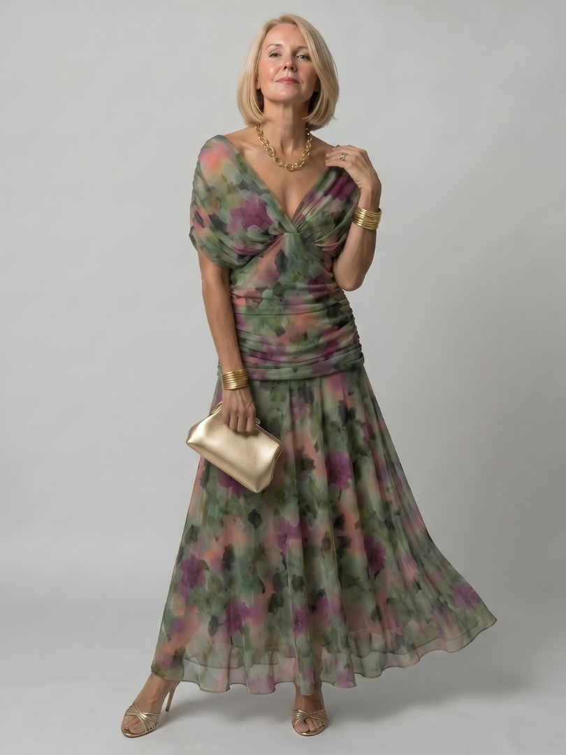 Klen | Midi Dress with Exposed Shoulders
