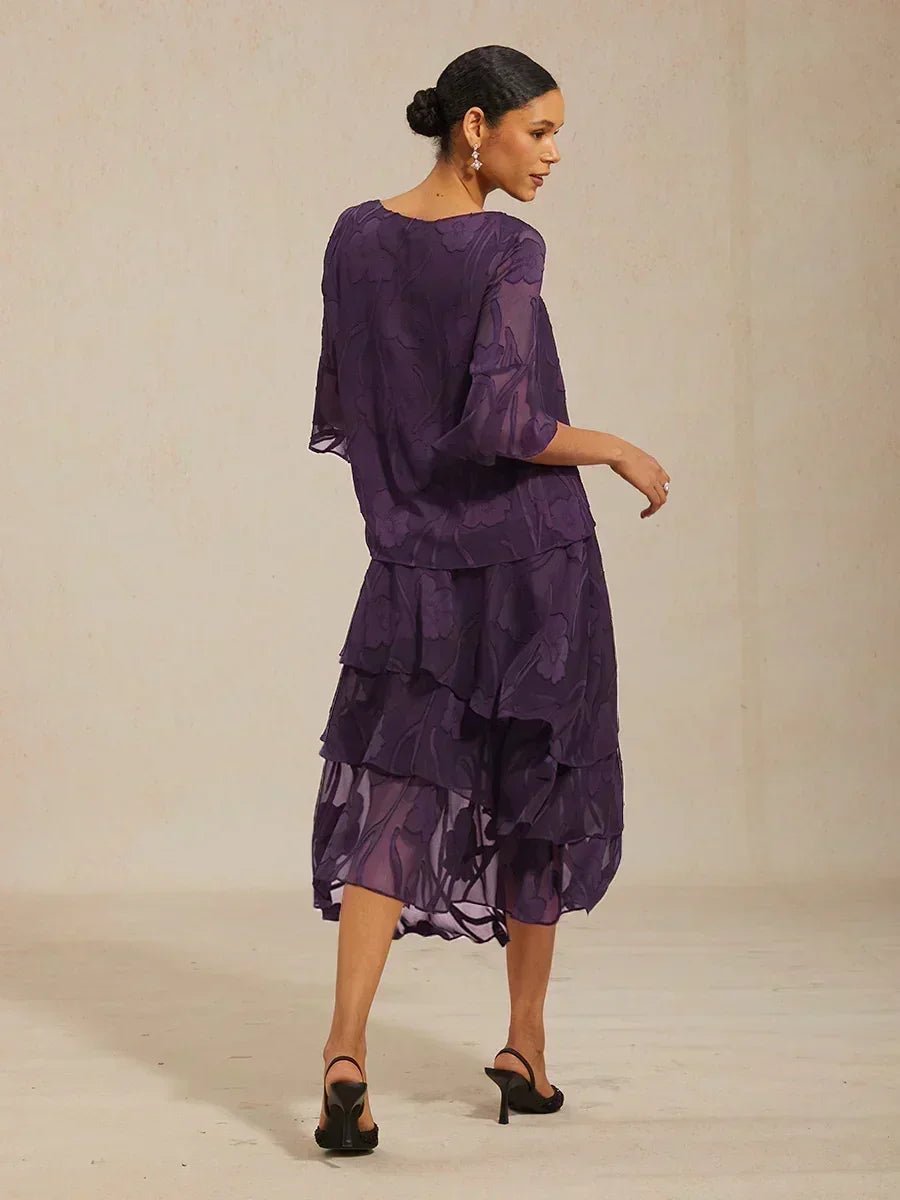 Midi Skirt in Floral Chiffon
