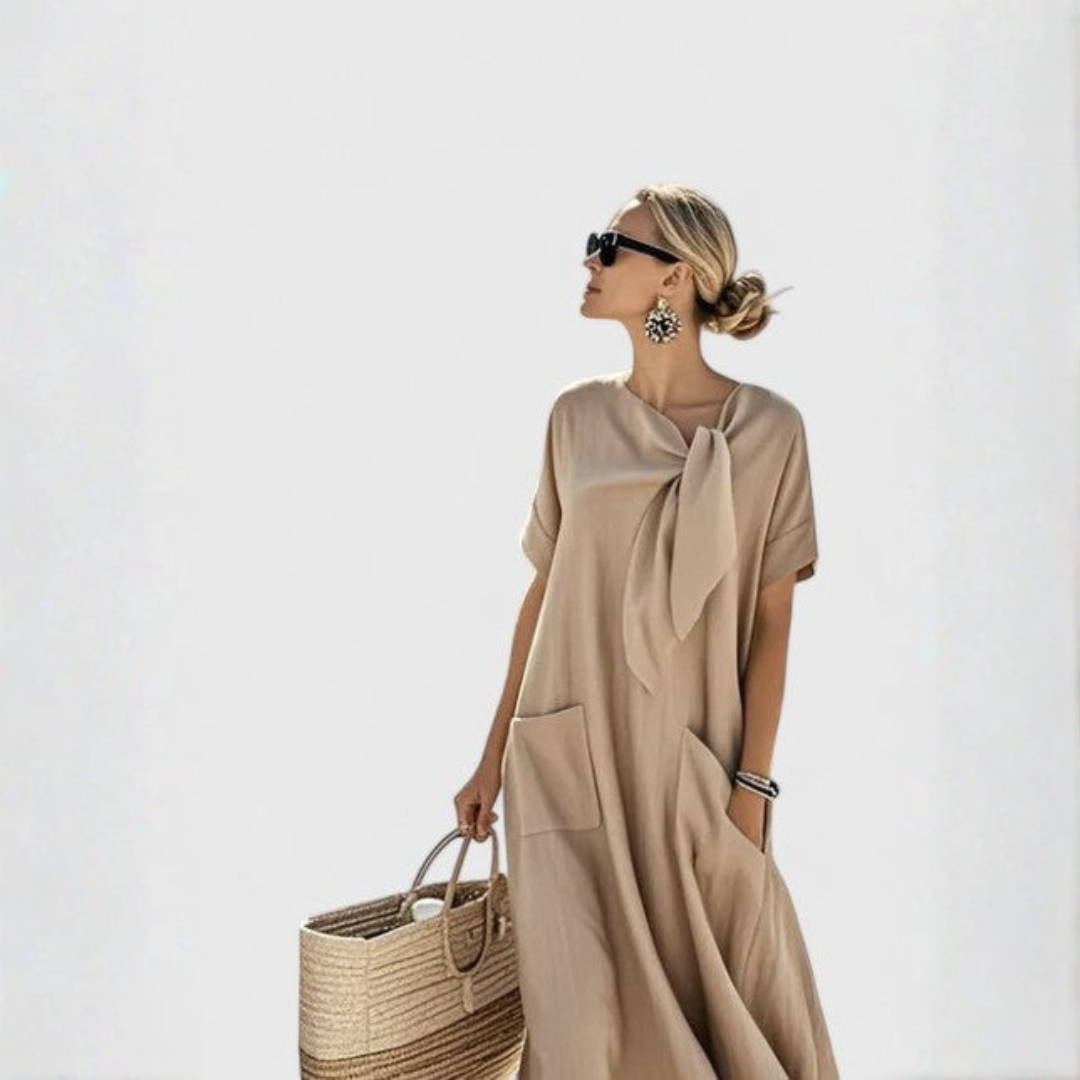 Alisa | Mini Dress with Tie Collar for Women