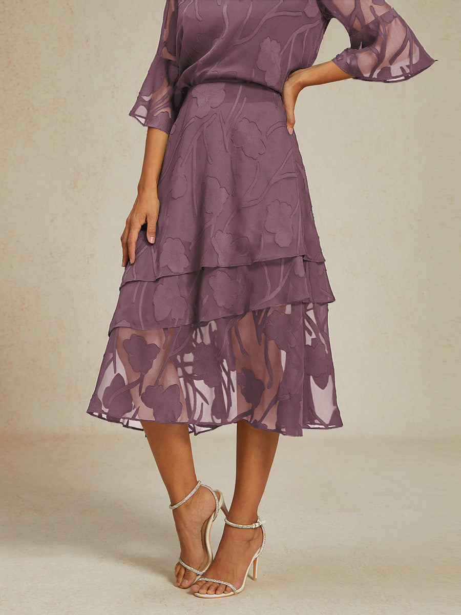 Midi Skirt in Floral Chiffon
