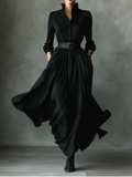 Vintage Textured Maxi Dresses in Black for Women MDA0859H8T