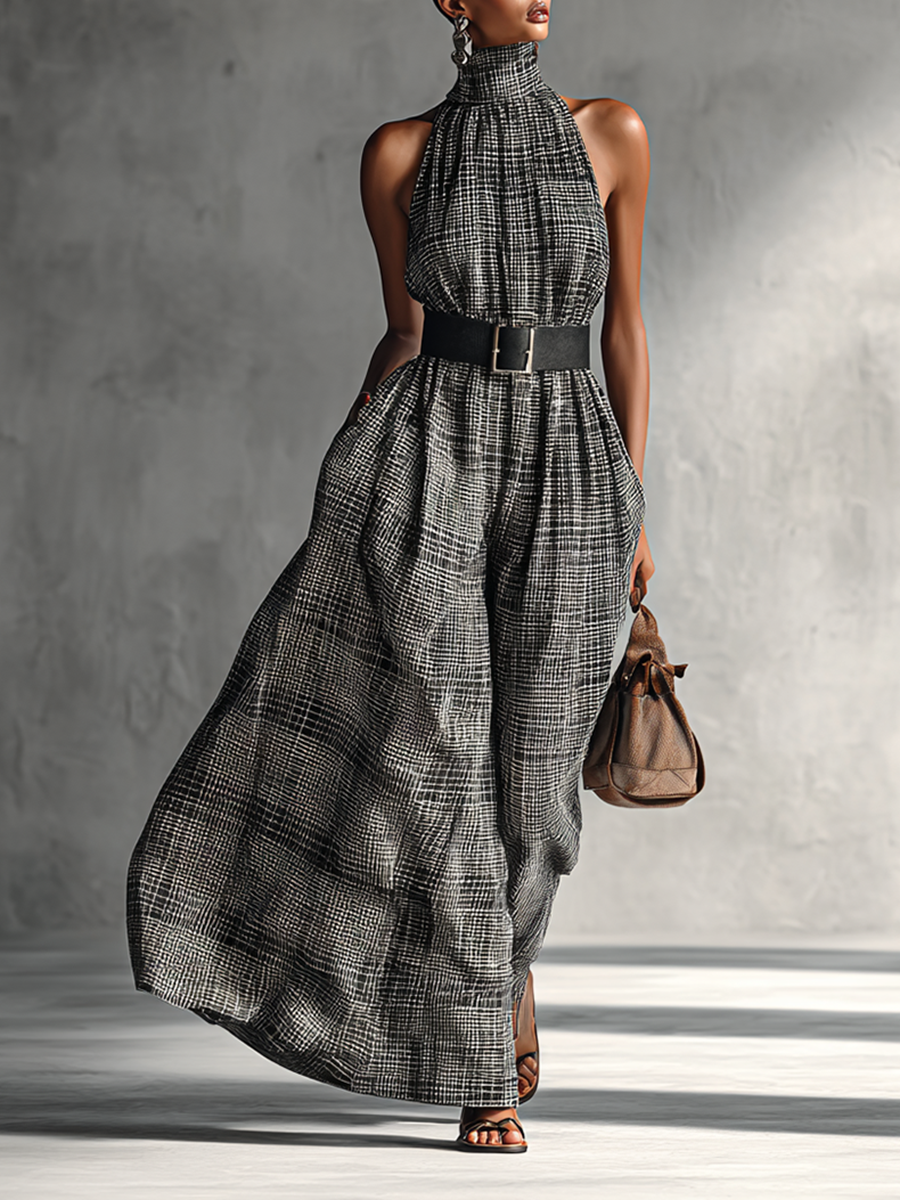 Sleeveless Maxi Dresses with High and Stylish Collar for Women MDA1002G2Y