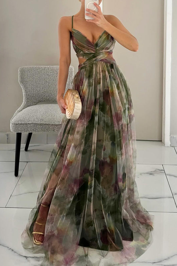 Alina – Trendy Long Dress with V-Neck for Women