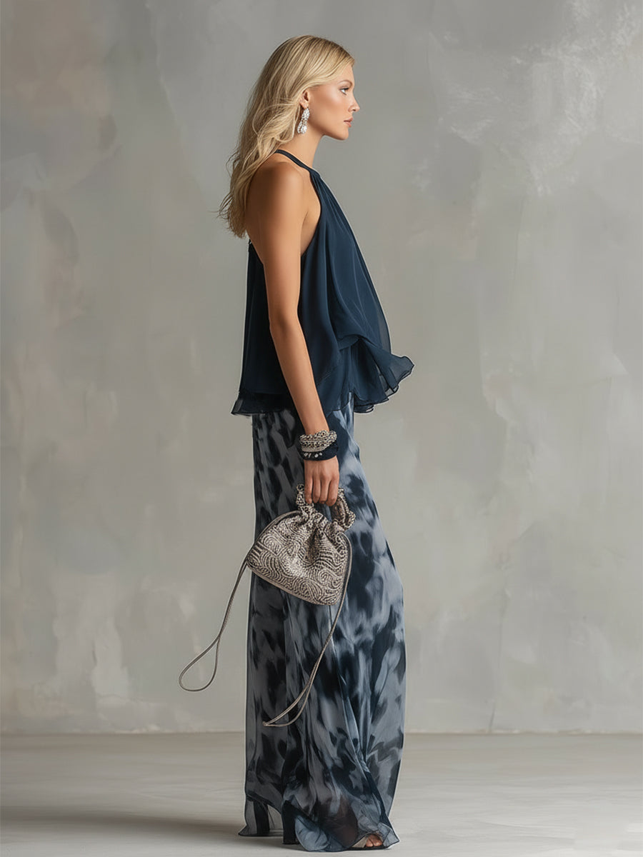 Eliz | Elegant and Lightweight Suit with Flowing Top and Wide Pants