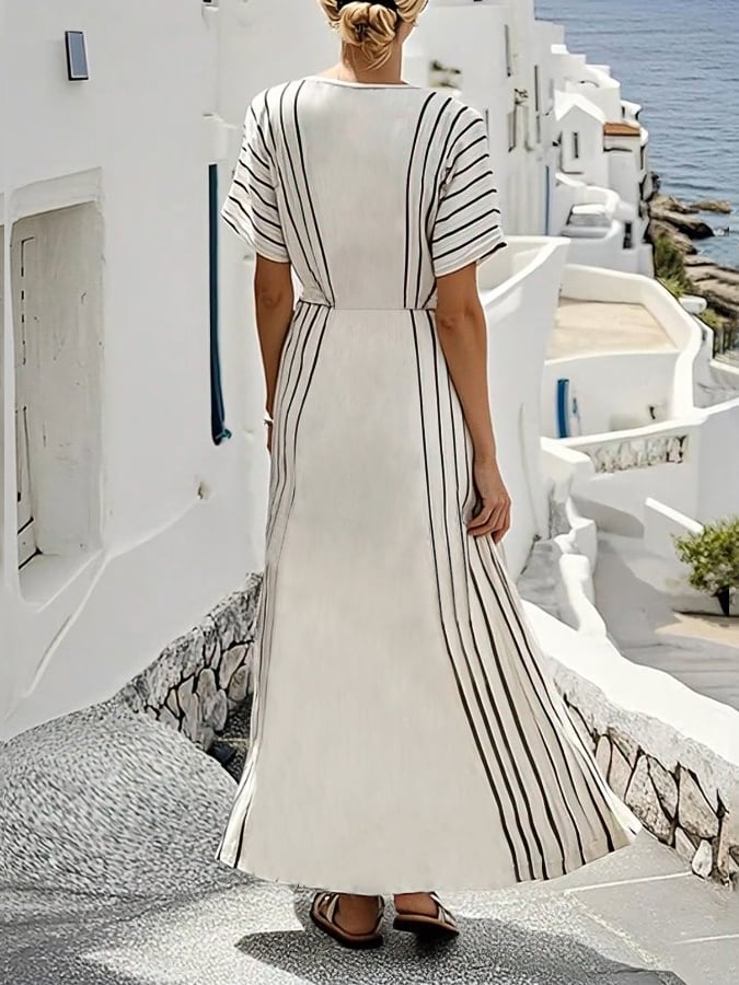 Wide Stripe Print Dresses for Women