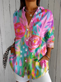 Anika | Vibrant Artistic Button-Up Shirt
