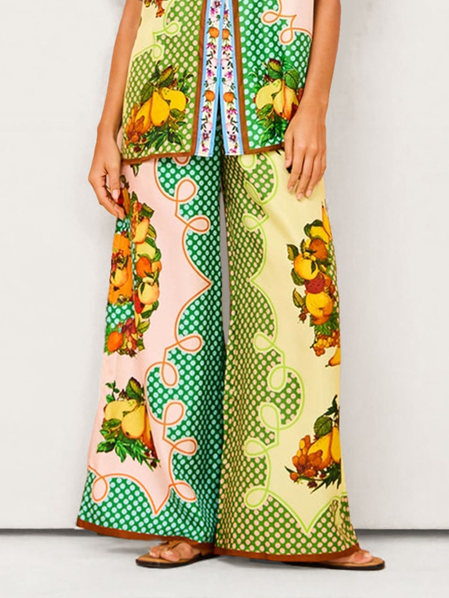 Multicolored Retro Graffiti Lemon Pants