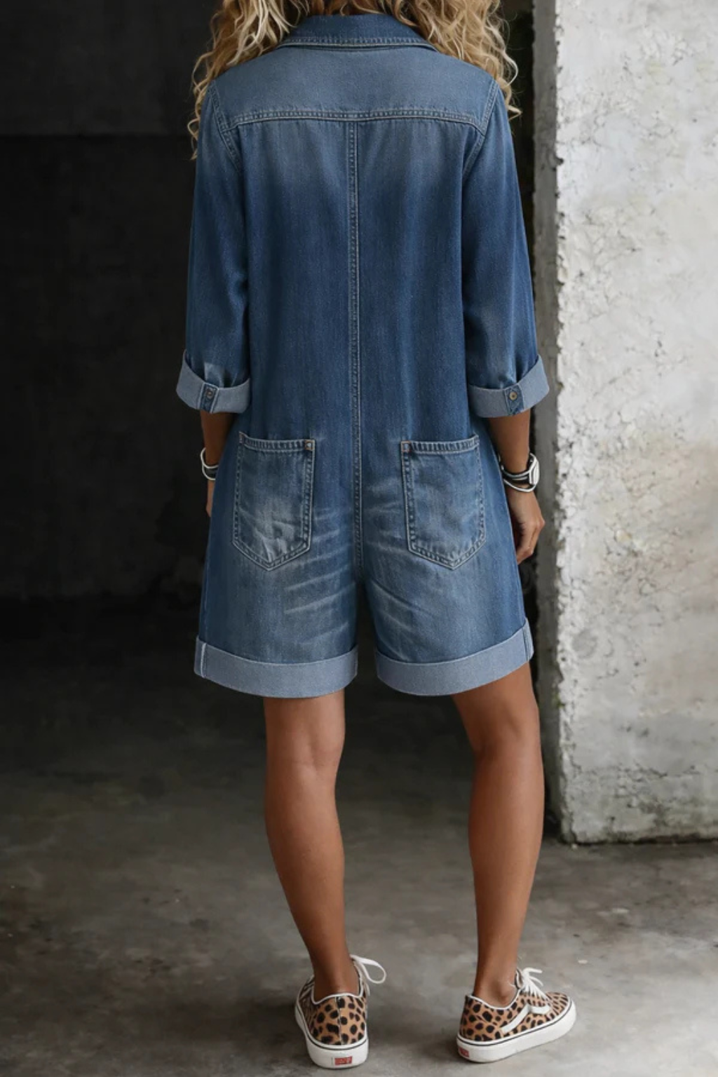 Short Casual Denim-Look Pants