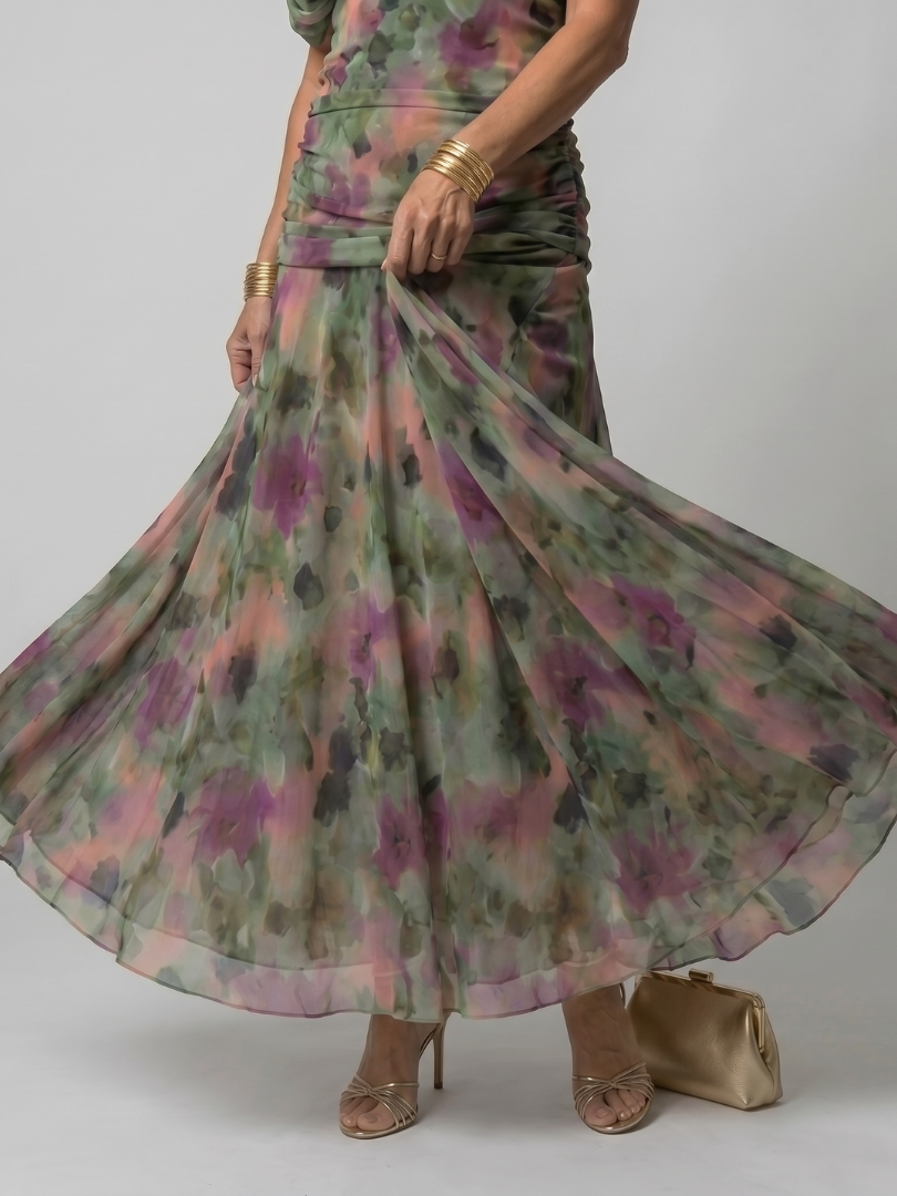 Klen | Midi Dress with Exposed Shoulders