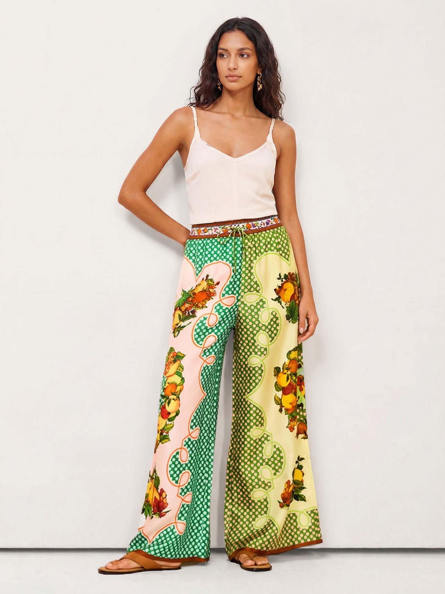 Multicolored Retro Graffiti Lemon Pants