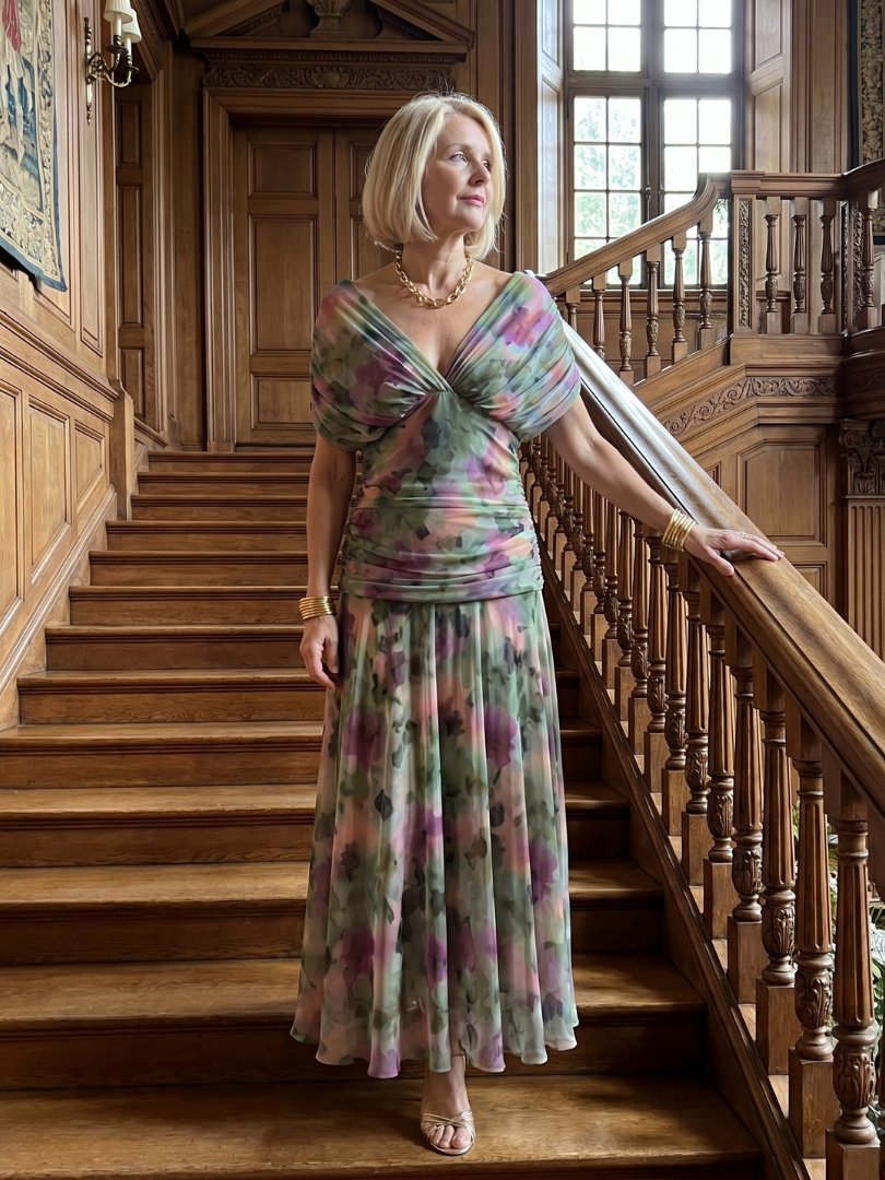 Klen | Midi Dress with Exposed Shoulders