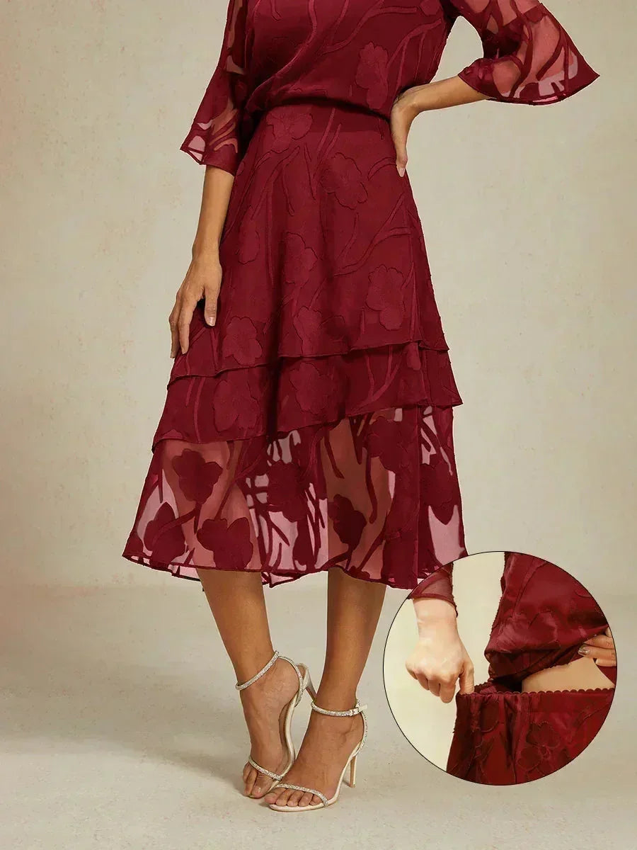 Midi Skirt in Floral Chiffon