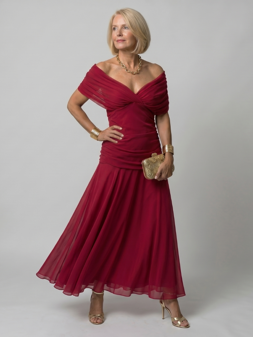 Klen | Midi Dress with Exposed Shoulders