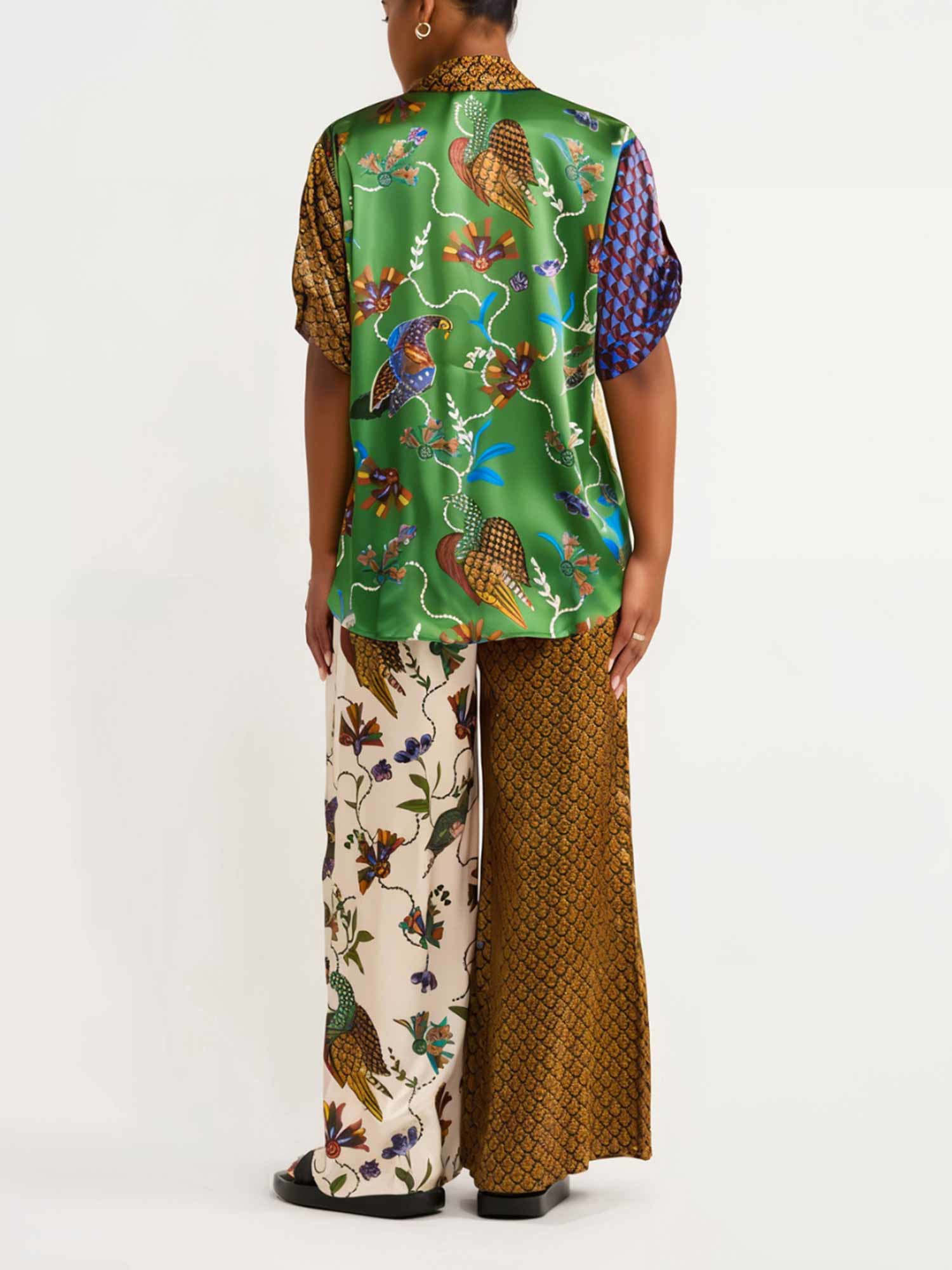 Contrast Wide Cargo Pants