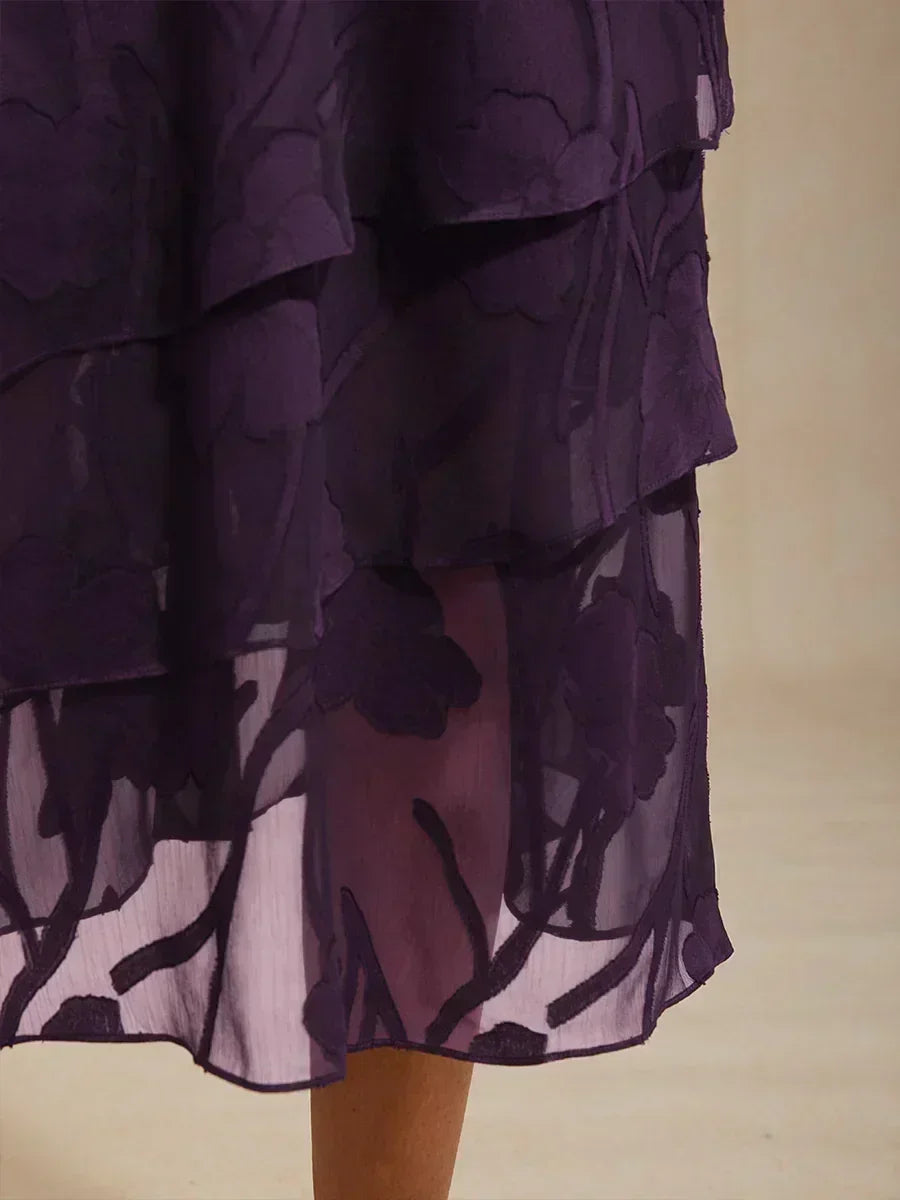 Midi Skirt in Floral Chiffon
