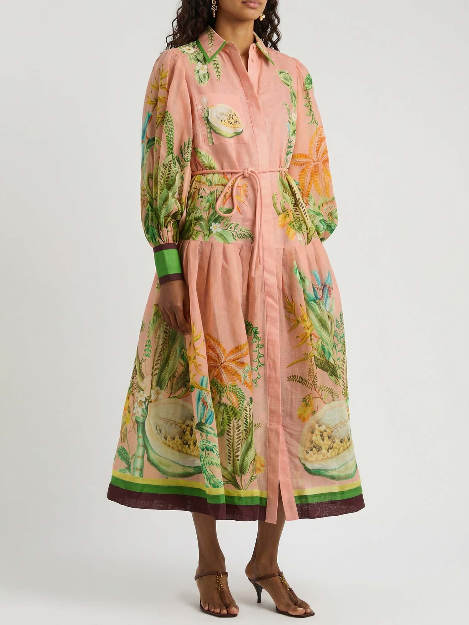Worn Maxi Dress with Papaya Belt