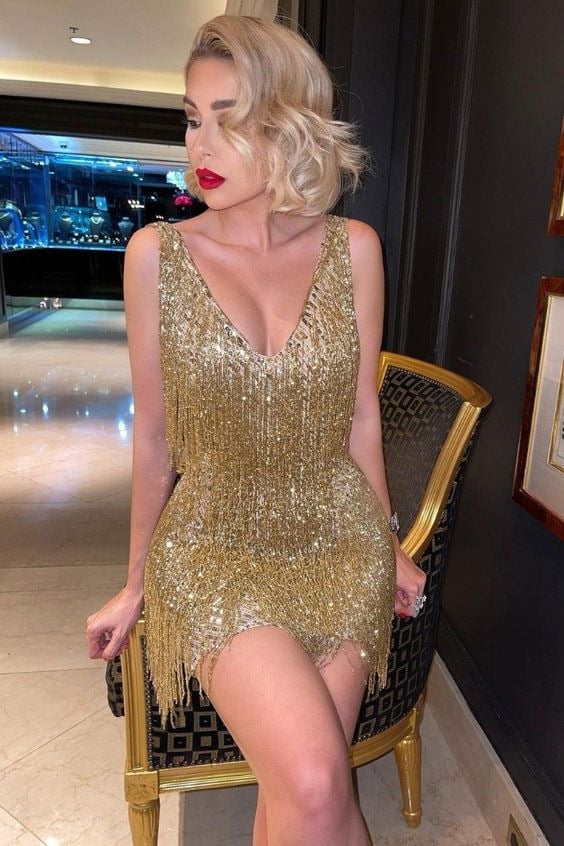 Fringela | Elegant Fringe Party Dress