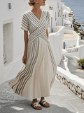 Wide Stripe Print Dresses for Women