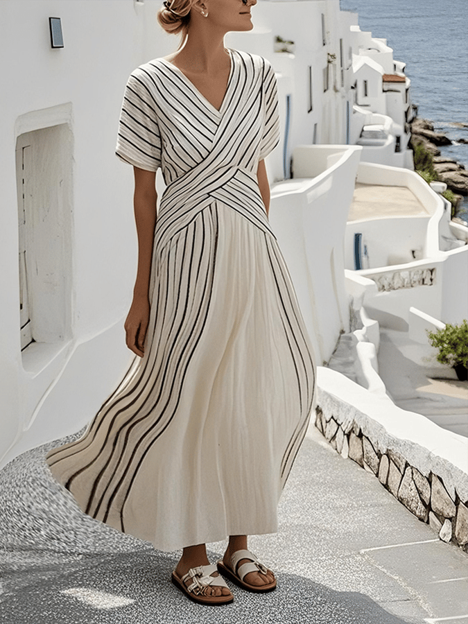Wide Stripe Print Dresses for Women