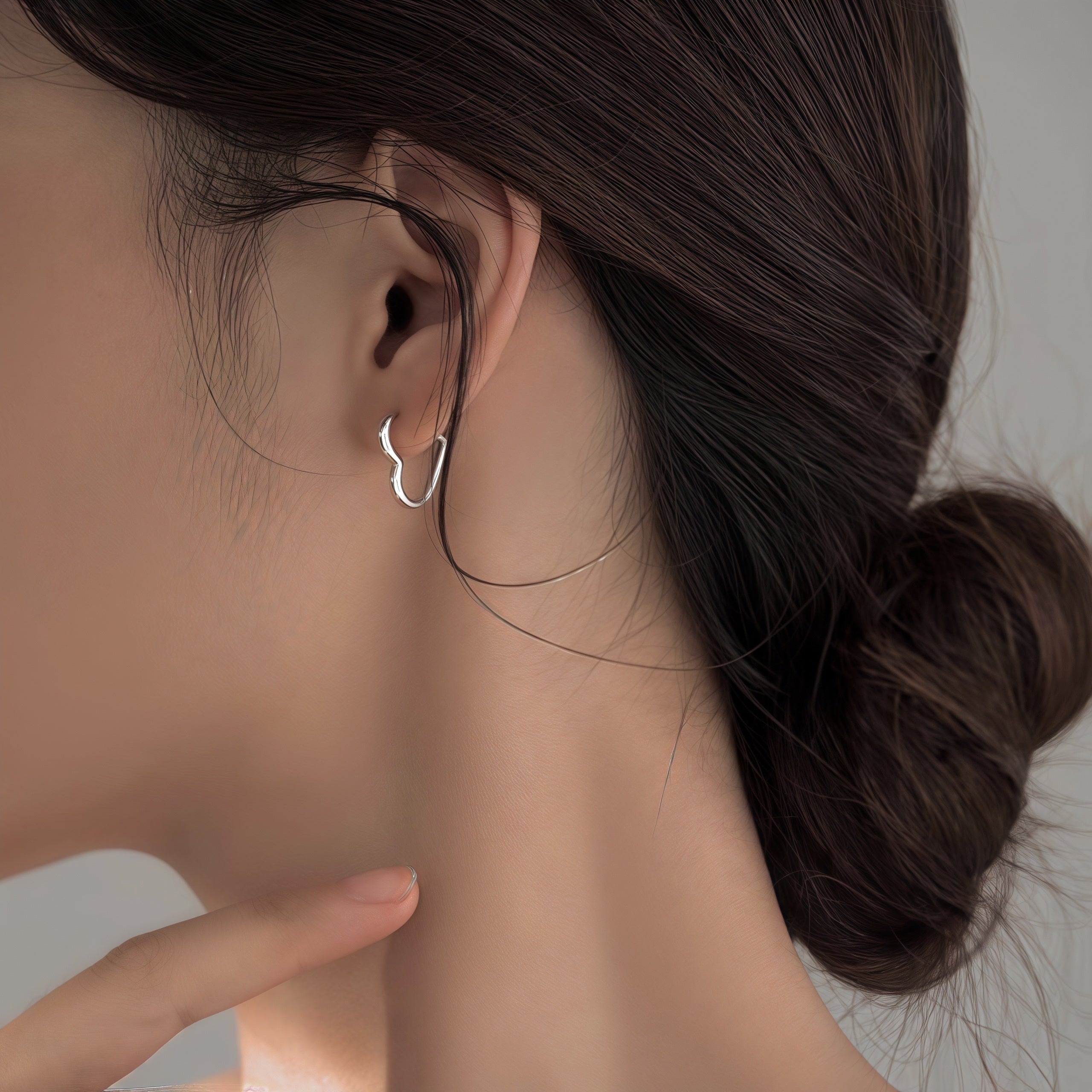 Gold Heart-Shaped Earrings Made of Stainless Steel