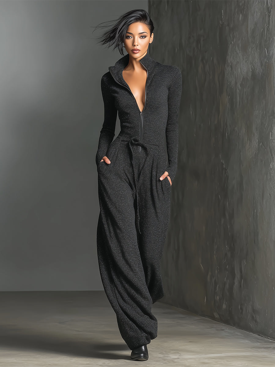 Elegant Women's Jumpsuit with Front Zipper MDA2560G5I