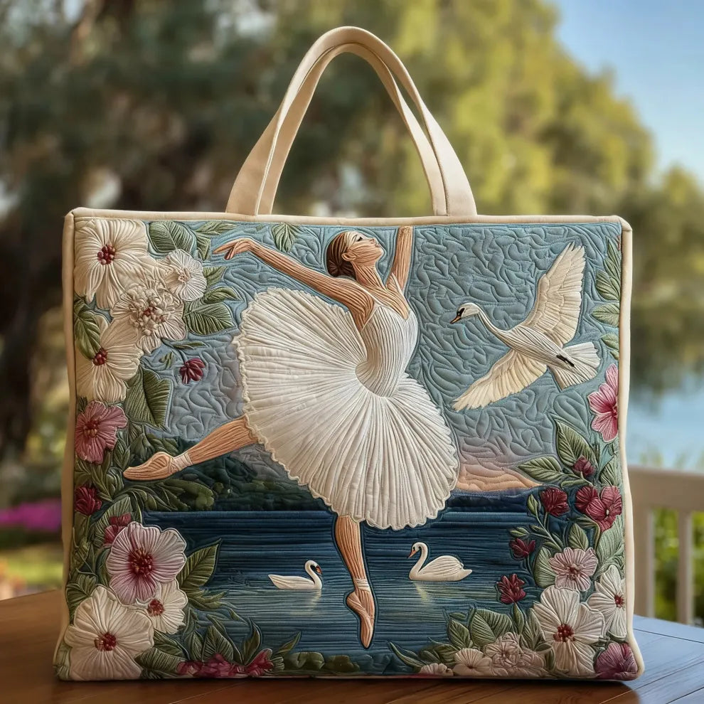 Elegance of the Duck Ballet | Handmade Quilt Bag