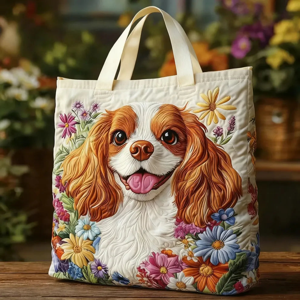 Blooming Puppy | Handmade Quilt Bag