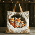Cozy Fox Family | Handcrafted Quilt Bag
