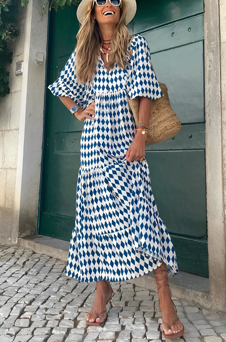 Vansa | Long Maxi Dress with Print