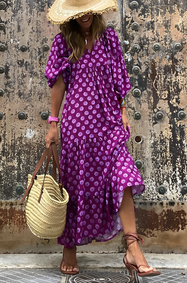 Vansa | Long Maxi Dress with Print